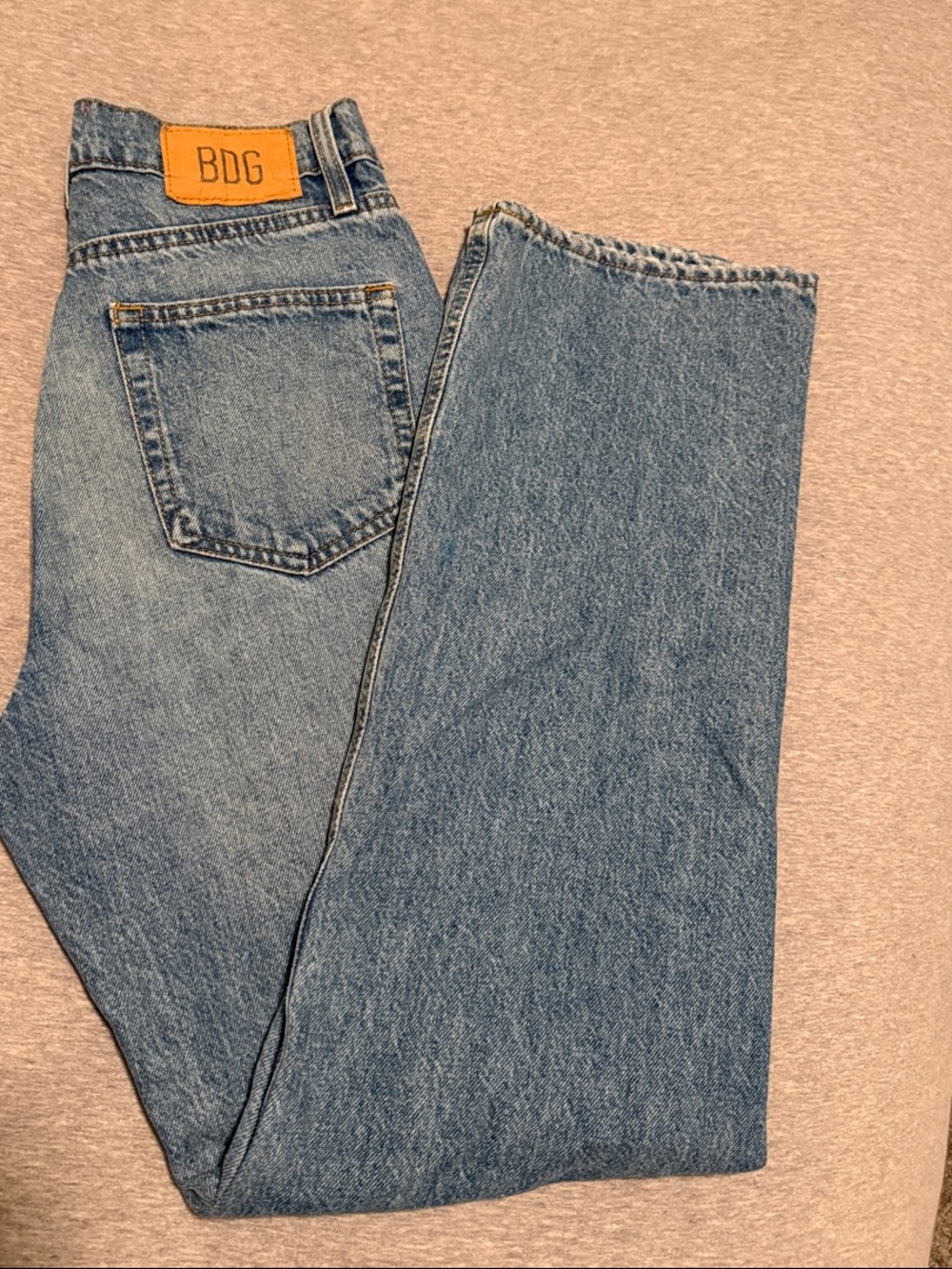 BDG Straight Leg Distressed Jeans in Blue
